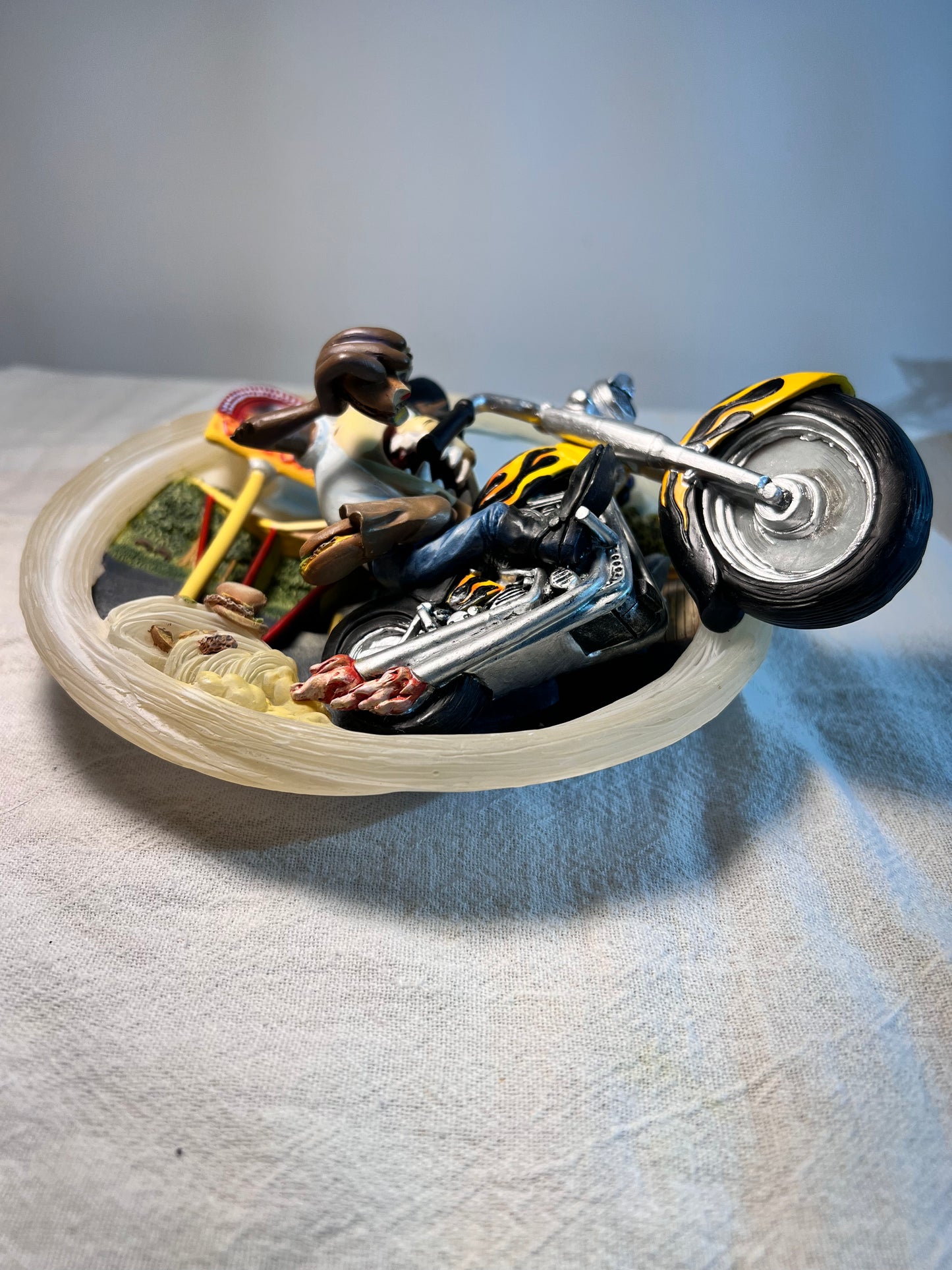 Greased Biking- 5 1/2” Plate- 4th issue in As Taz I Wanna Be! - Bradford Exchange- 1999- Looney Tunes- Warner Brothers- 3D- # A2277