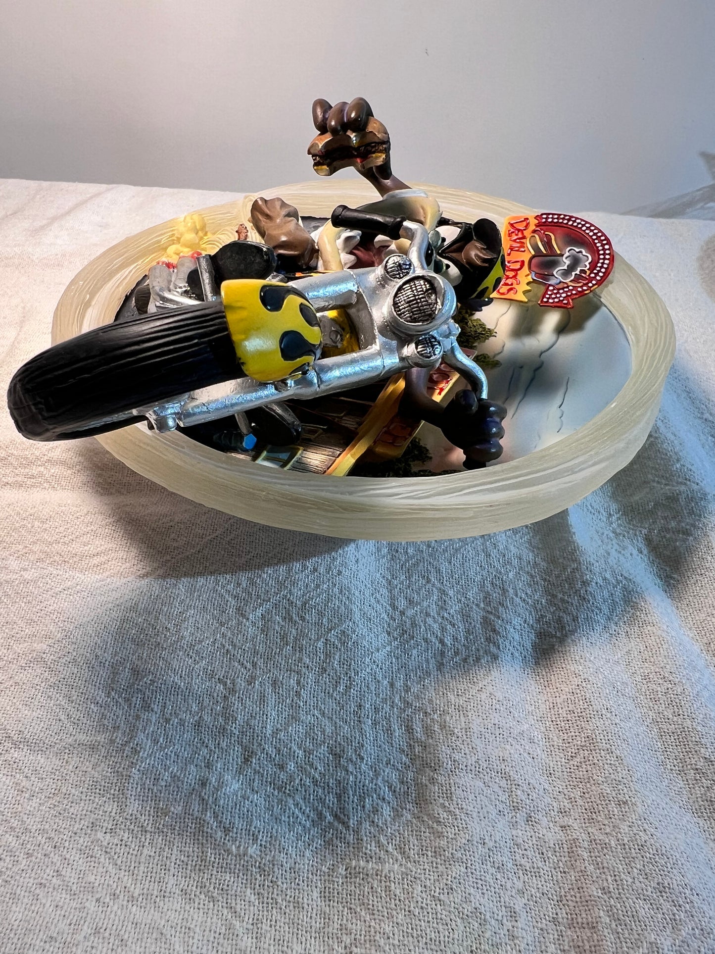 Greased Biking- 5 1/2” Plate- 4th issue in As Taz I Wanna Be! - Bradford Exchange- 1999- Looney Tunes- Warner Brothers- 3D- # A2277