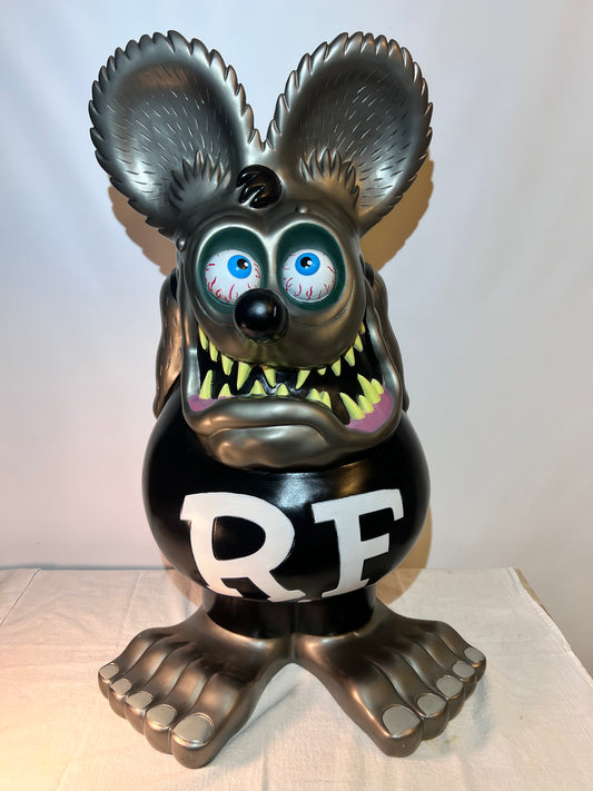 Rat Fink - 24” Bank - 2005 Funko Pop - Ed “Big Daddy” Roth - Black, Silver & white