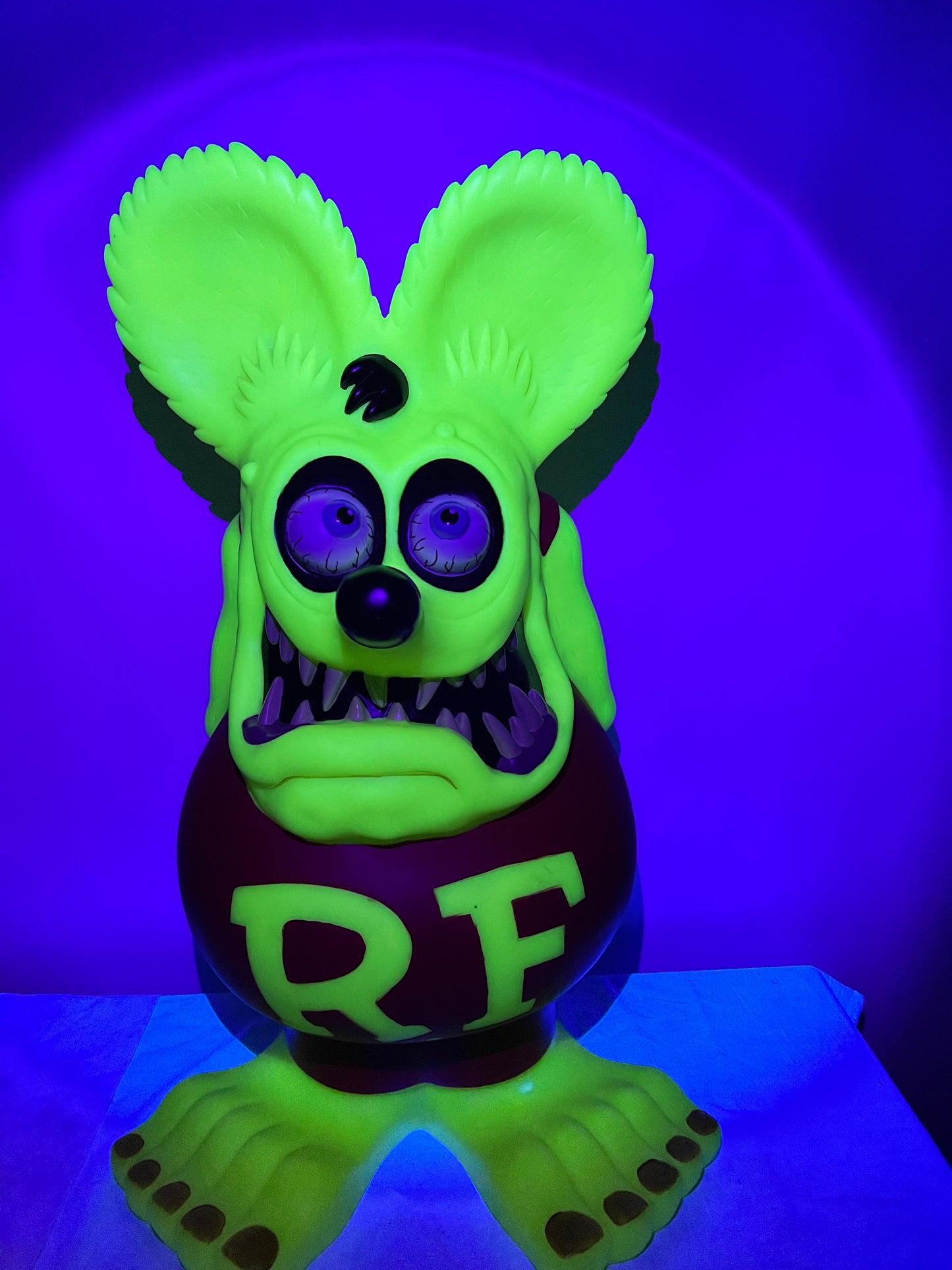 GLOW in the Dark - Rat Rink - 24” Bank - 2005 Funko Pop - Ed “Big Daddy” Roth - Yellow and Red