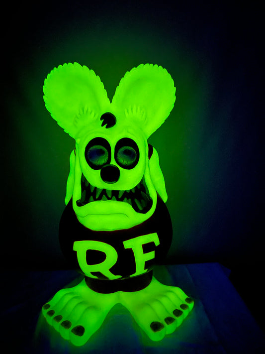 GLOW in the Dark - Rat Rink - 24” Bank - 2005 Funko Pop - Ed “Big Daddy” Roth - Yellow and Red