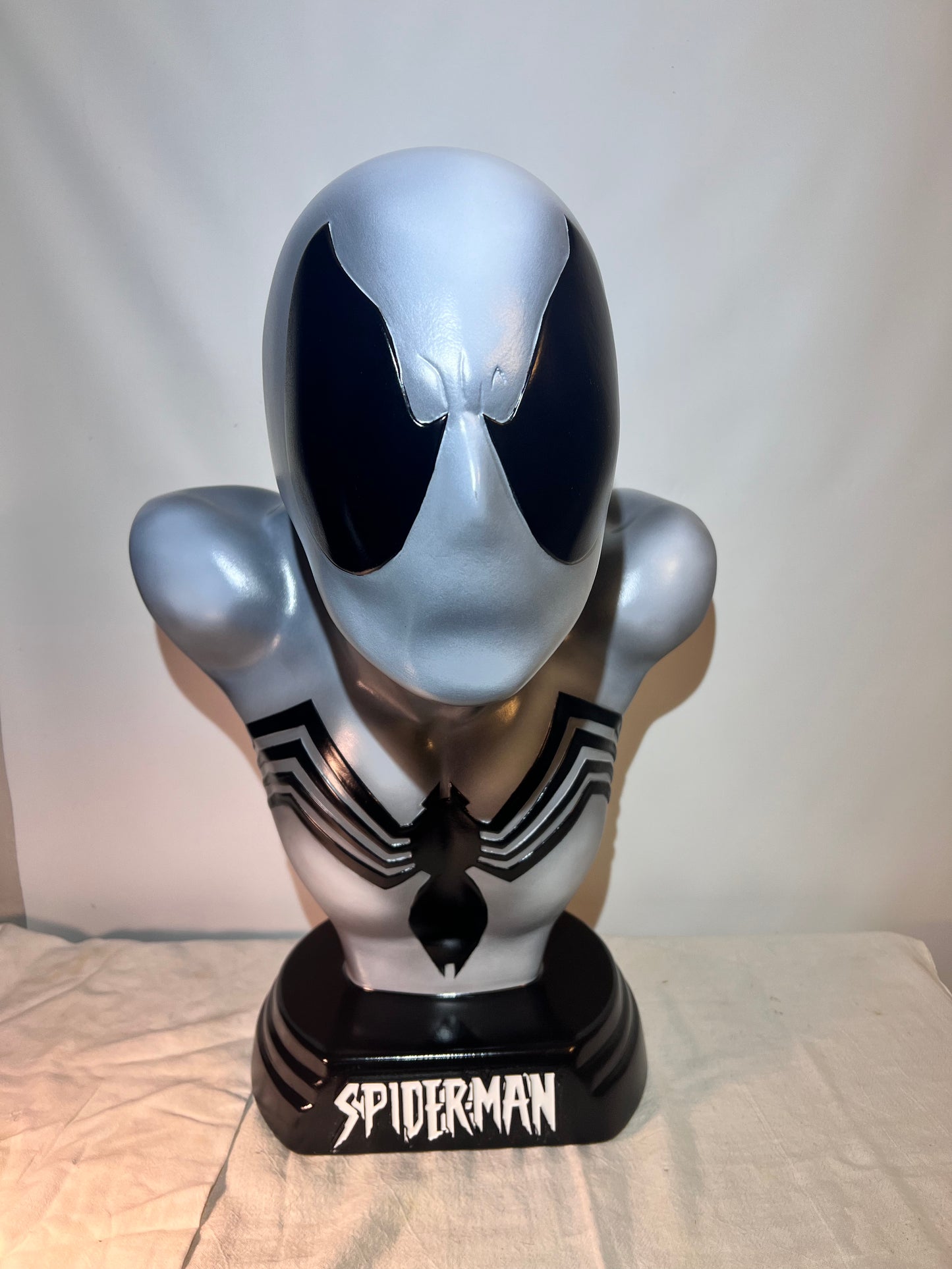 Spider-Man - 21 1/2” Bust- Gray suit with Black spider -signed and numbered #4/18 - Hollow Plastic Resin