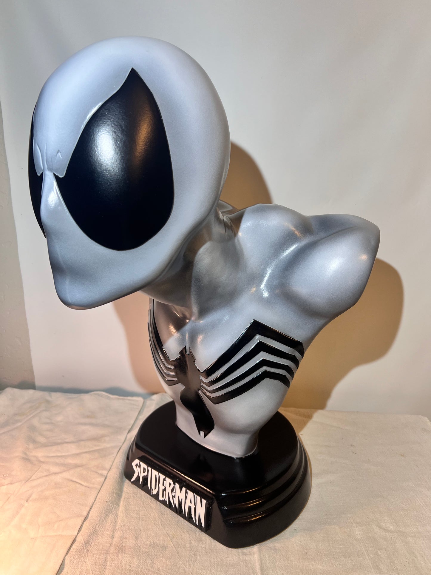 Spider-Man - 21 1/2” Bust- Gray suit with Black spider -signed and numbered #4/18 - Hollow Plastic Resin