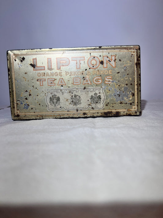 Antique Tin - Lipton Tea Bags - Orange Pekoe & Pekoe