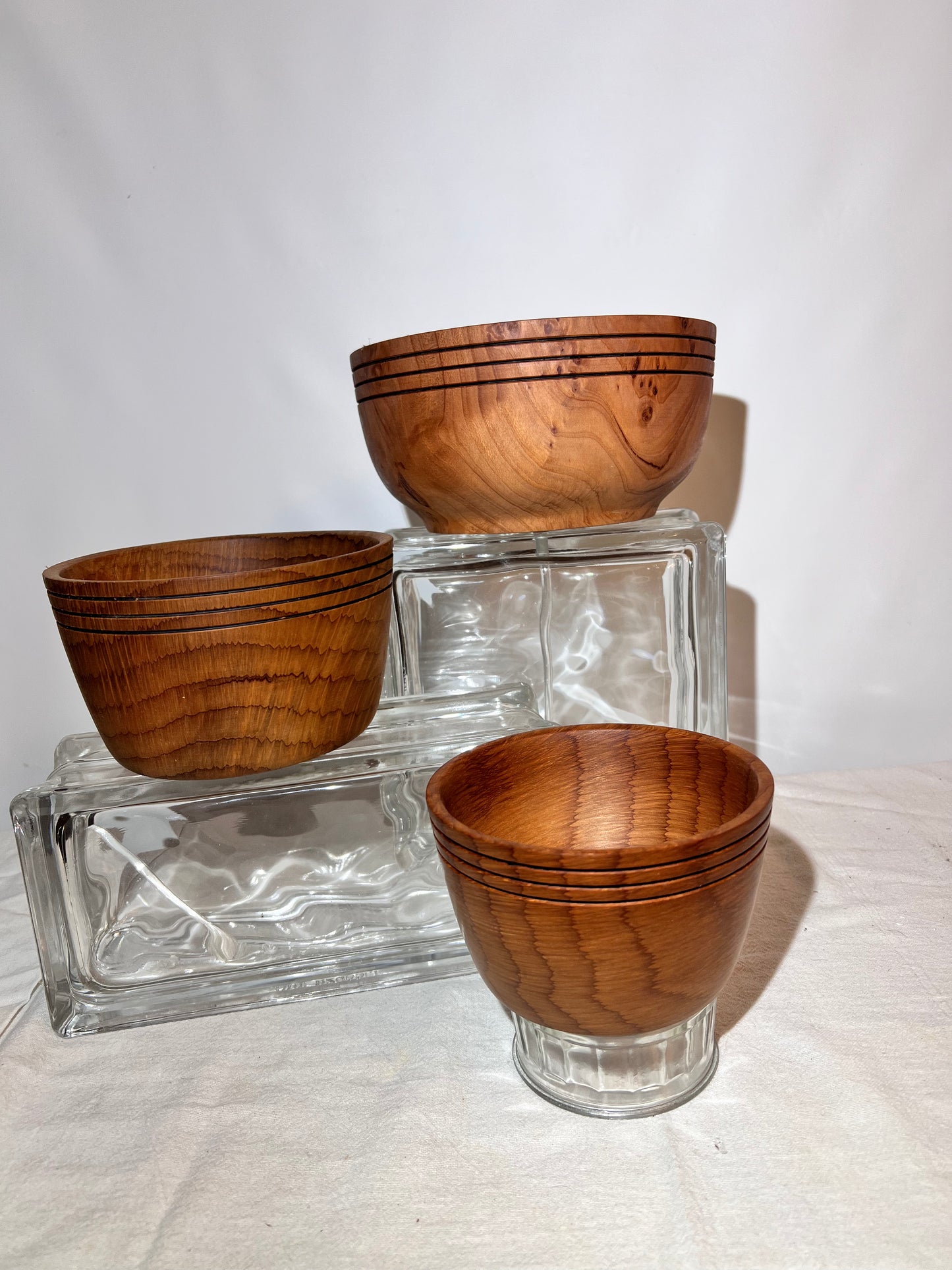 Jed Smith - Redwood - 3 piece Bowl set- Northern California Coast- hand crafted