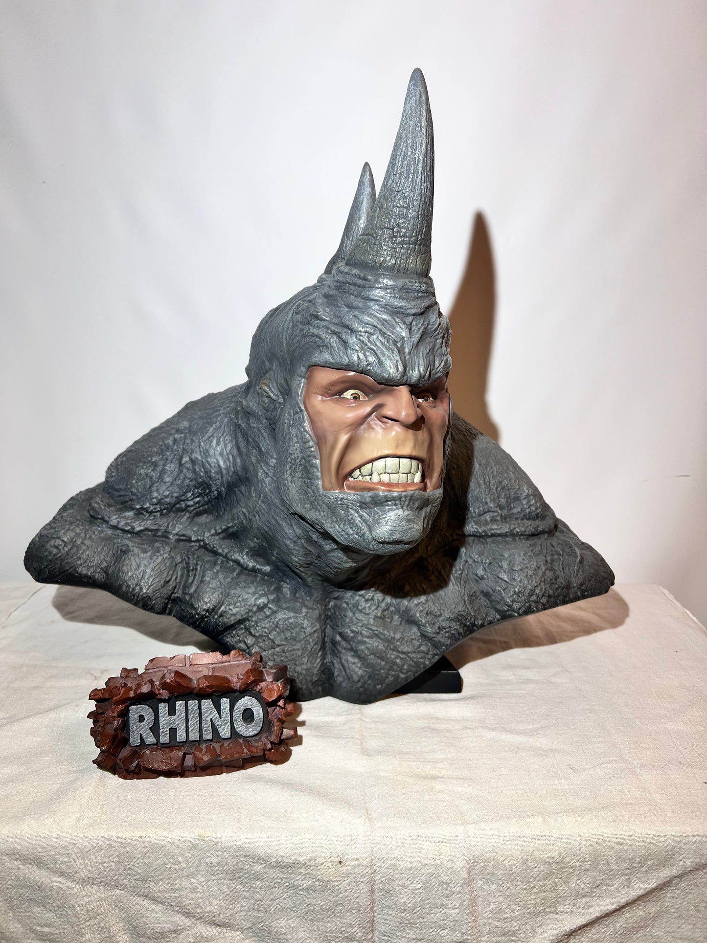 Rhino - 17” Bust - Side Show - name display plaque- Marvel - Exclusive