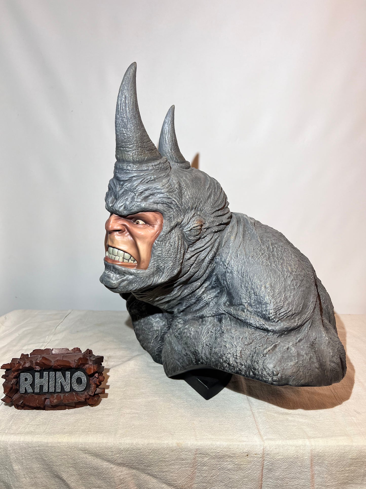 Rhino - 17” Bust - Side Show - name display plaque- Marvel - Exclusive