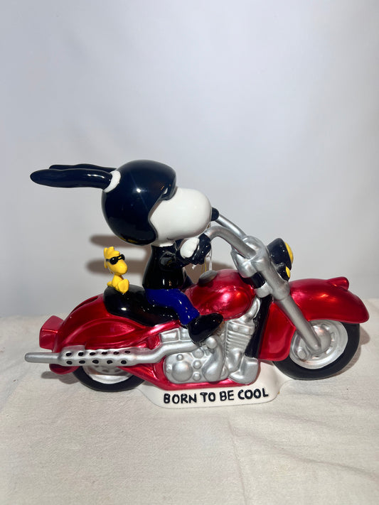 Snoopy- 7” ceramic Piggy Bank- “Born To Be Cool” -Westland Giftware- item # 8183
