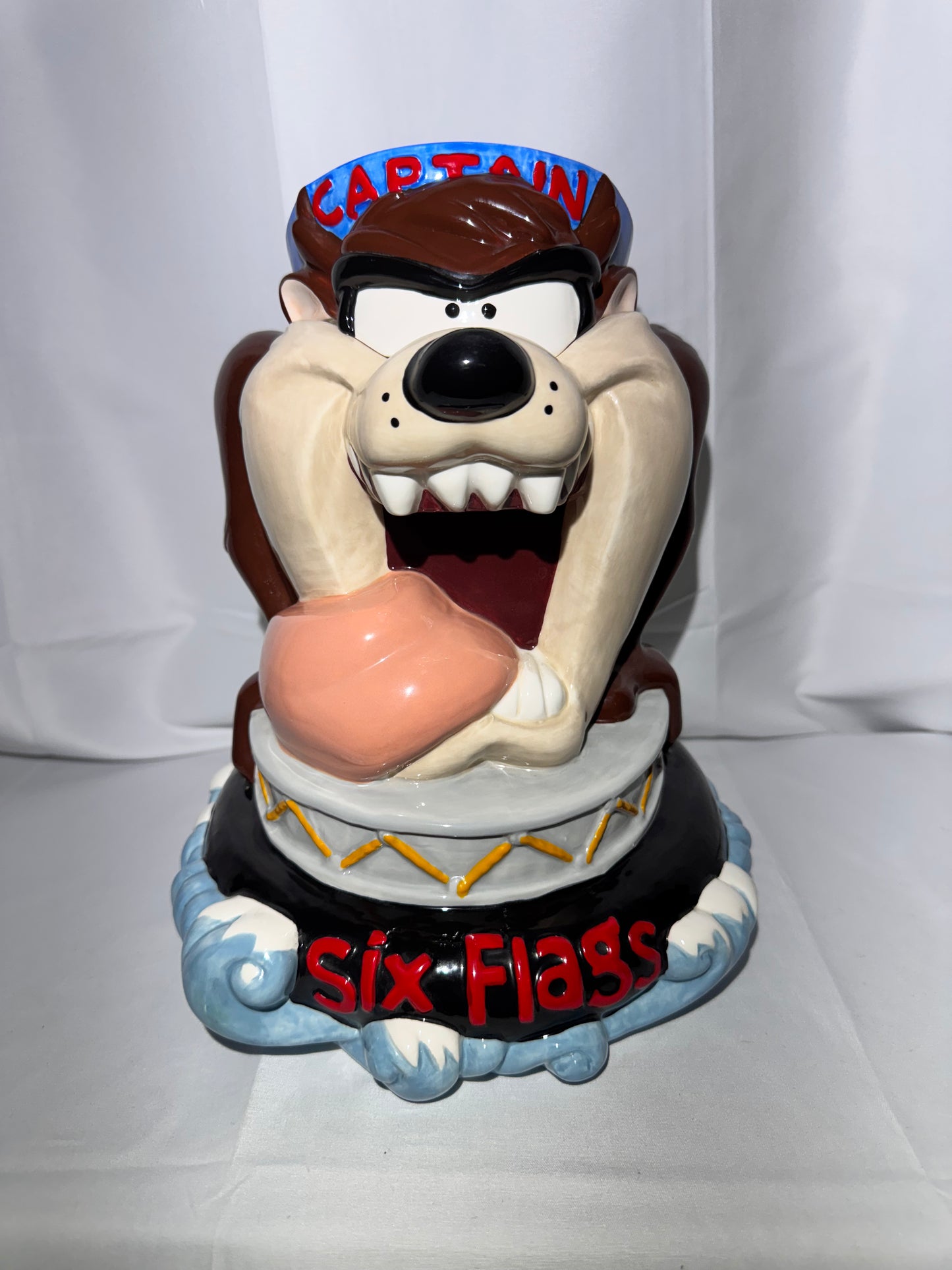 Taz -Cookie Jar - Six Flags- Looney Tunes- Warner Brothers - Captain-1997