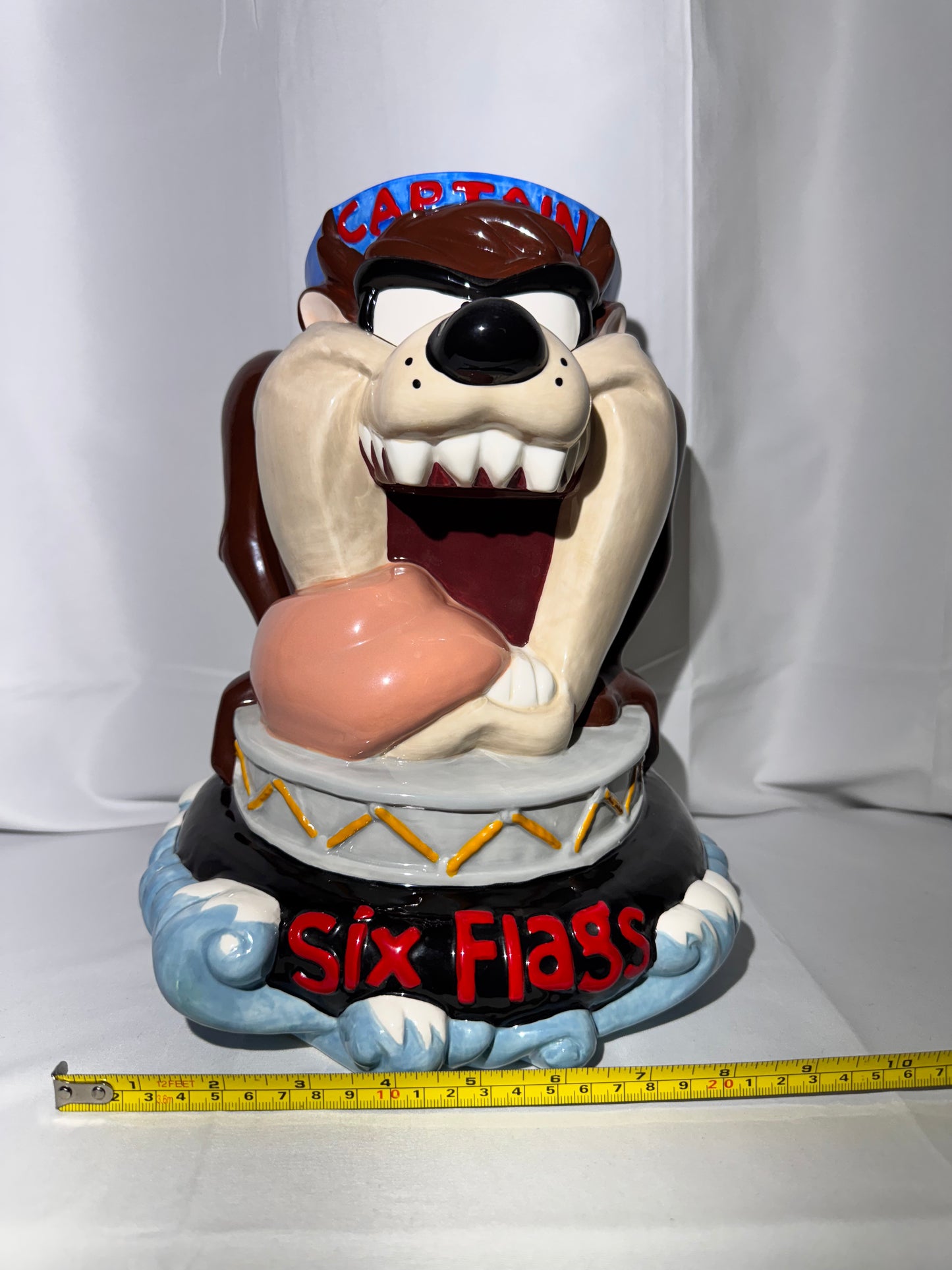Taz -Cookie Jar - Six Flags- Looney Tunes- Warner Brothers - Captain-1997