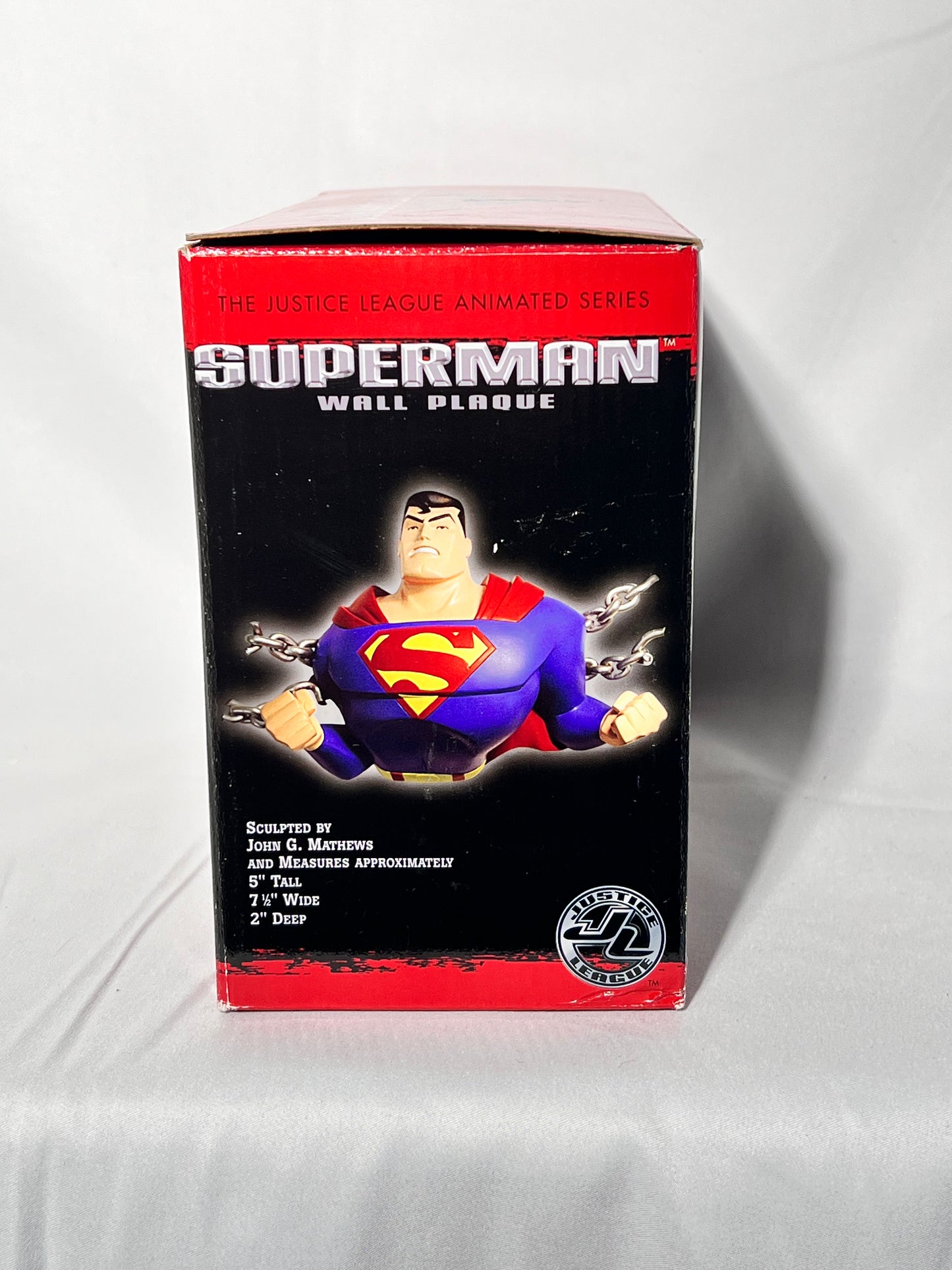 Superman - Wall Plaque - The Animated Series- Justice League- DC Direct-sculpted by John G Matthews and measures approximately 5 inches tall 7 inches wide 2 inches deep