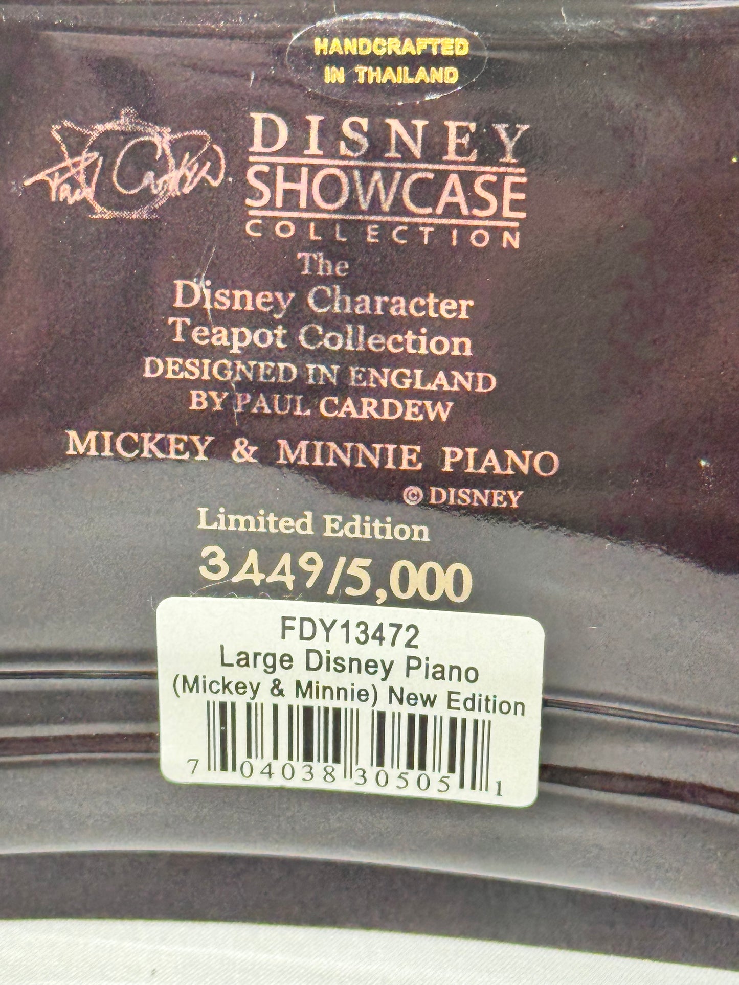 Mickey and Minnie Mouse- Large Piano - Teapot - Disney showcase collection by Paul Cardew - limited edition- #3449/5000