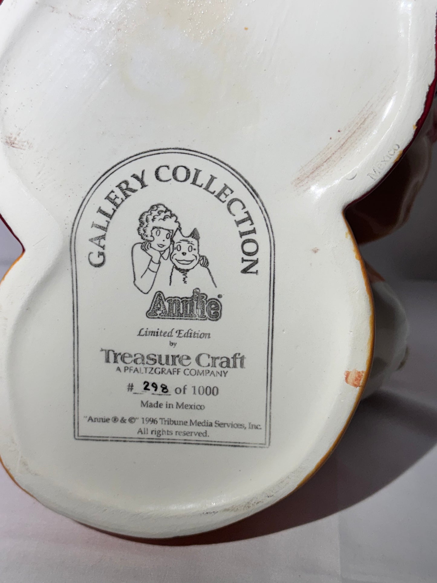 1997 Treasure Craft Little Orphan Annie & Sandy Cookie Jar - Limited Edition #298/1000