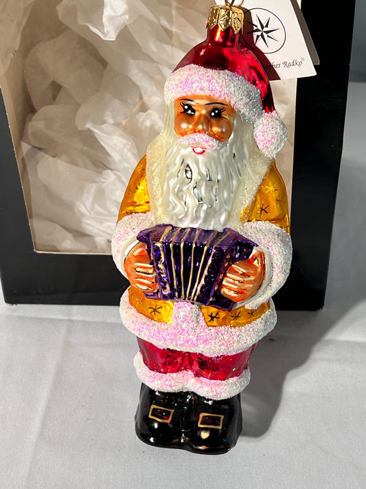 Radko - 1997 Squeeze Box Santa - Christmas Ornament