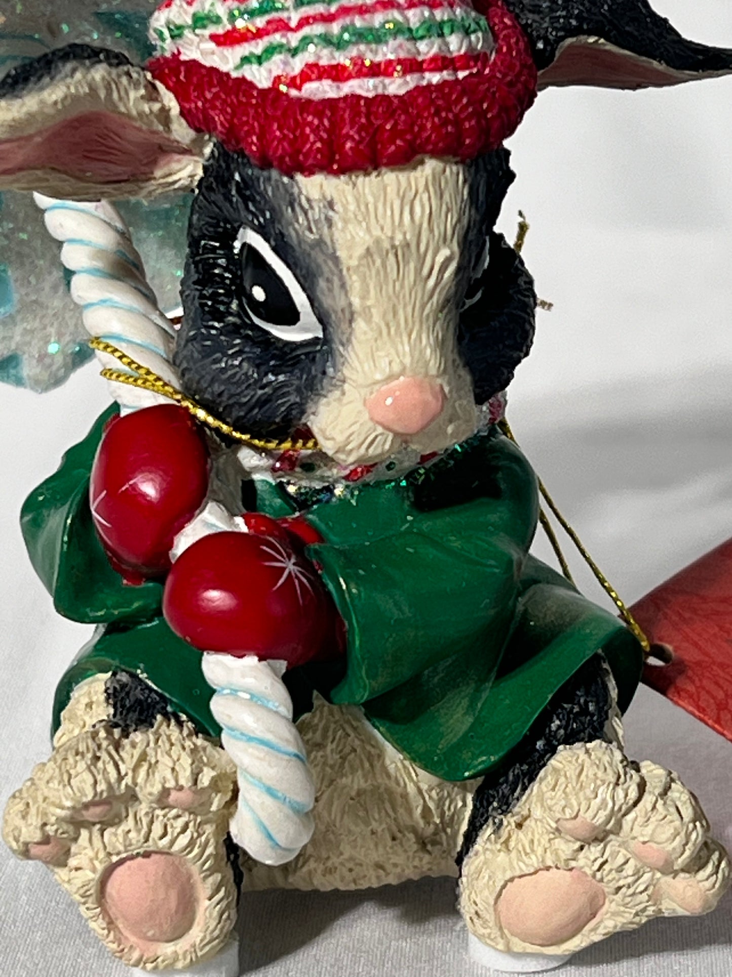 Radko - Woodland Wind- winter bunny holding umbrella- figurine - Christmas