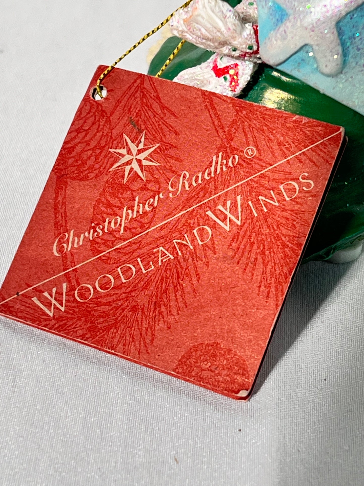 Radko - Woodland Wind- winter bunny holding umbrella- figurine - Christmas