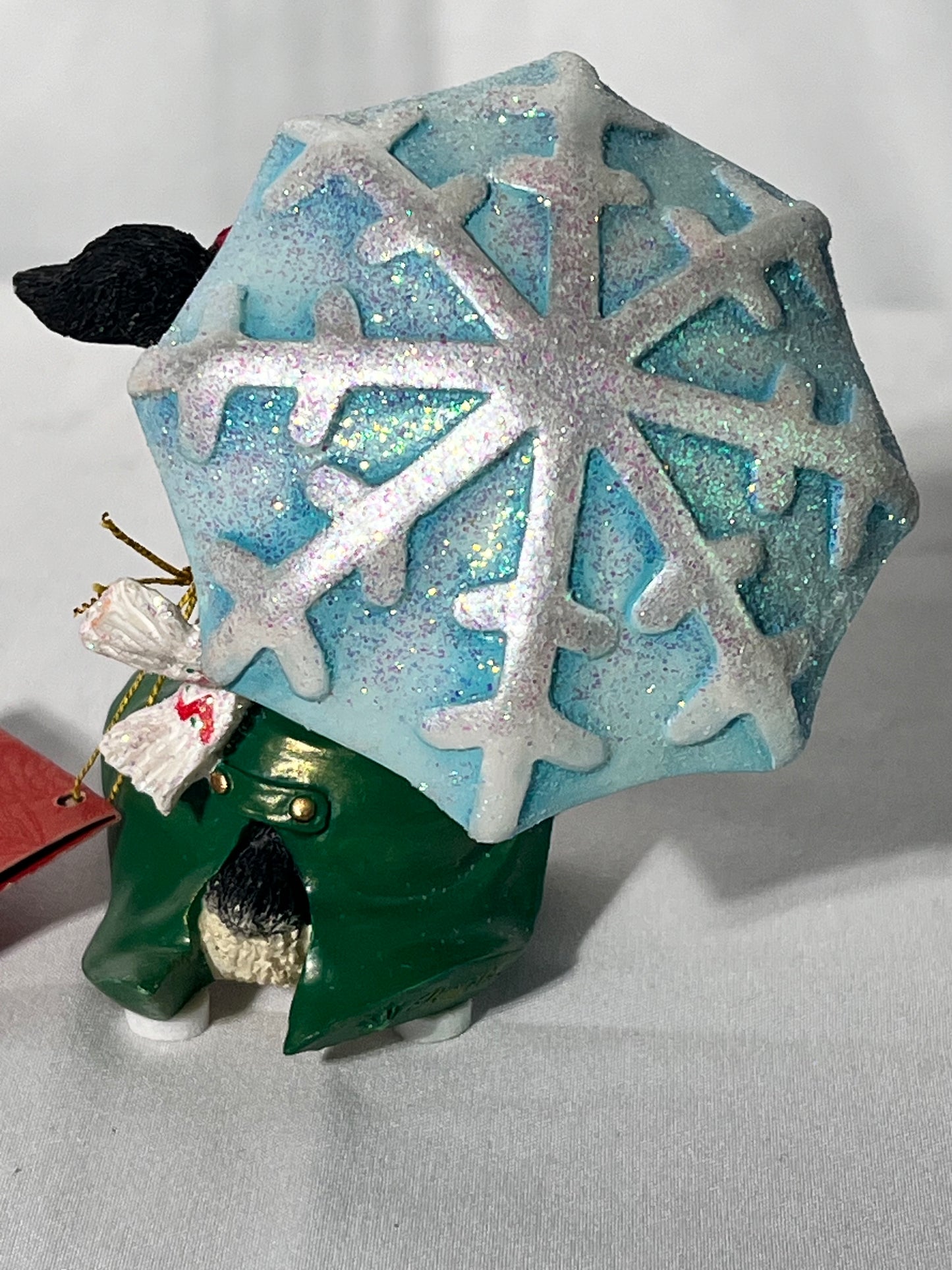 Radko - Woodland Wind- winter bunny holding umbrella- figurine - Christmas