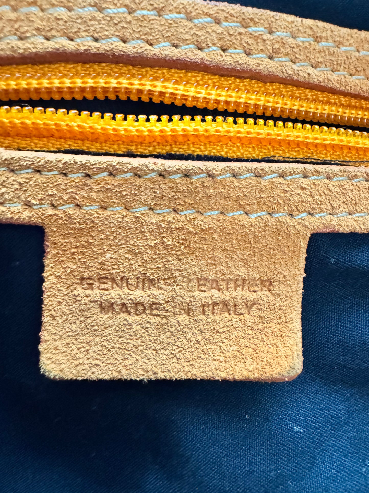 Stylish Orange Leather Handbag with Chain Straps – Gently Used
