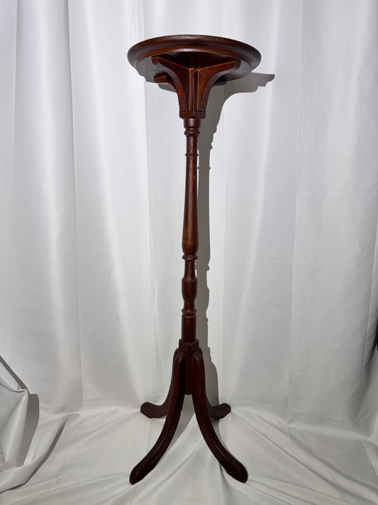 Vintage Wood Plant Stand – 36.5” Tall – Four-Legged Base – Marked “125”
