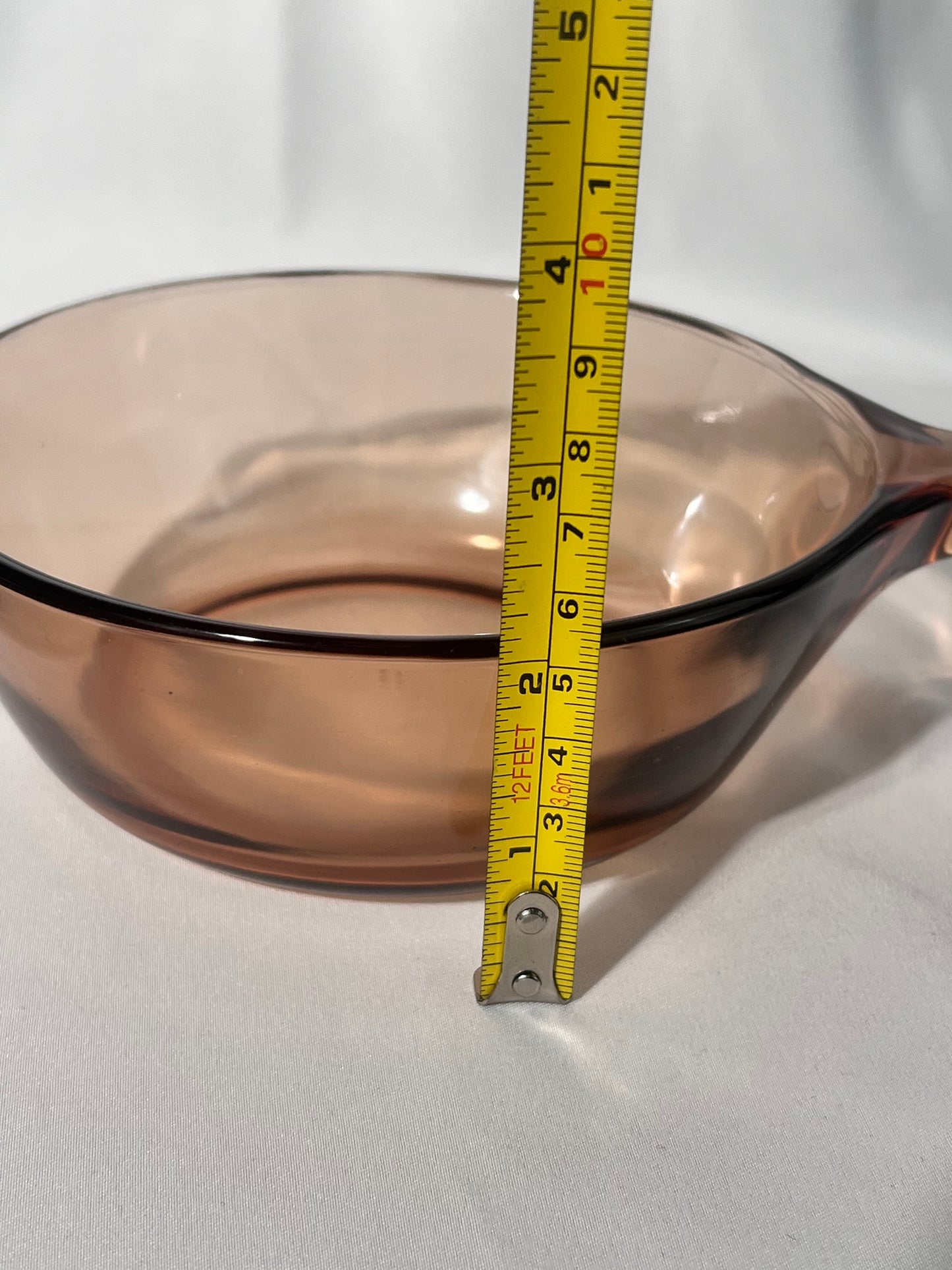 Pyrex- vision- Amber- 6” pot with lid p 81c