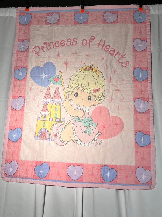 Precious moments - Quilt - 34” 43” - Princess of harts- Baby blanket