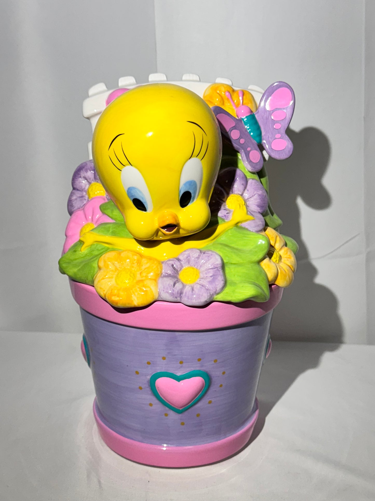 Tweety Bird - Cookie Jar - Flower pot and butterfly- Gibson - Looney Tunes