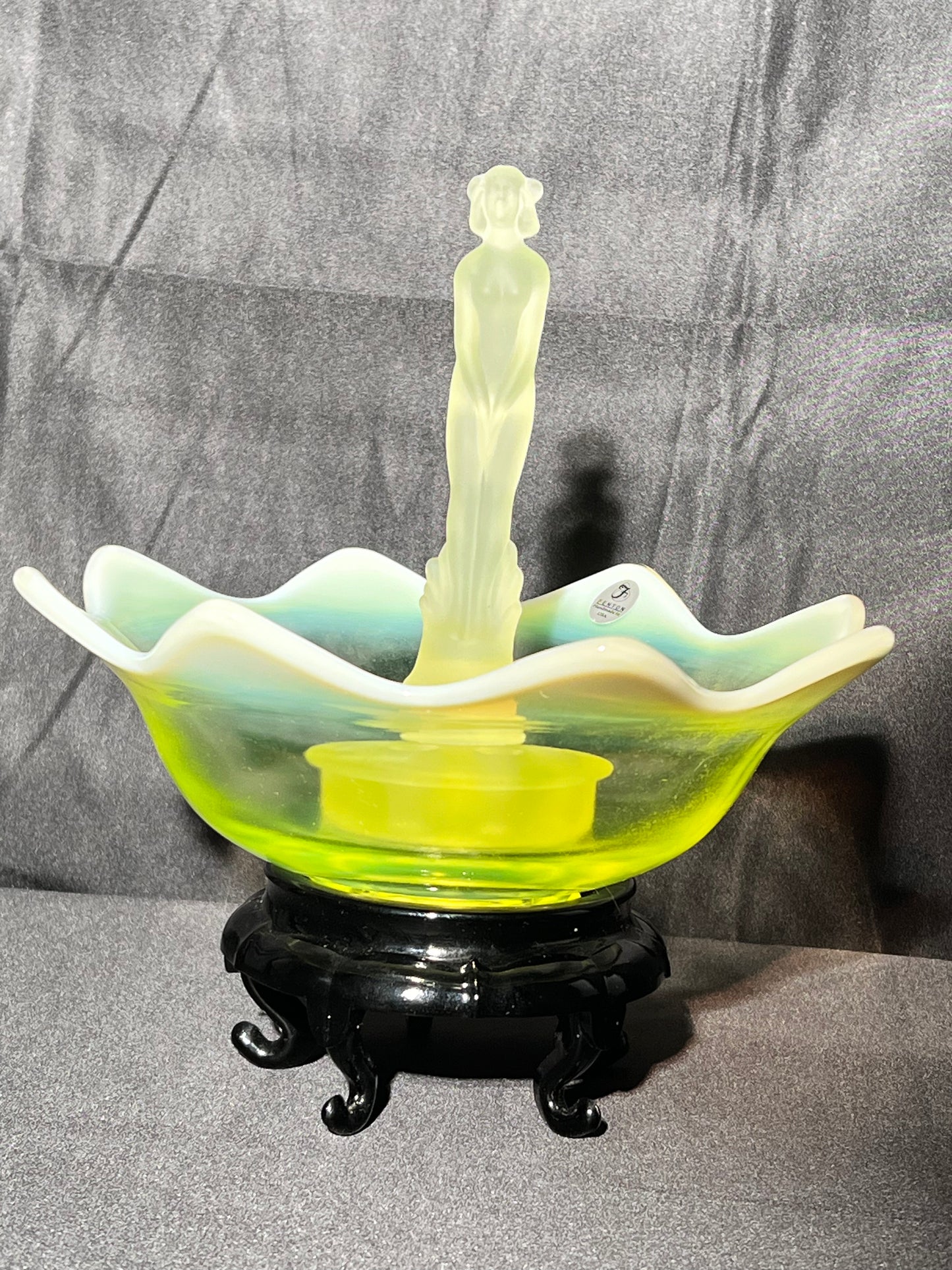 Uranium- Fenton - 10” Nymph set-yellow Topaz Flower - 2001 - special order