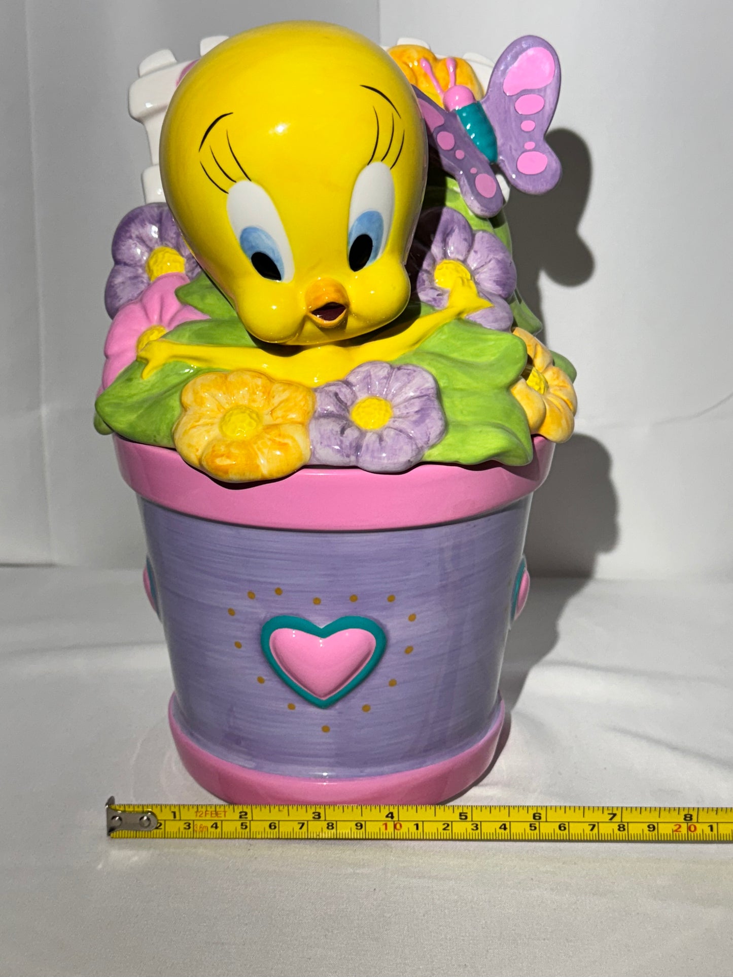 Tweety Bird - Cookie Jar - Flower pot and butterfly- Gibson - Looney Tunes