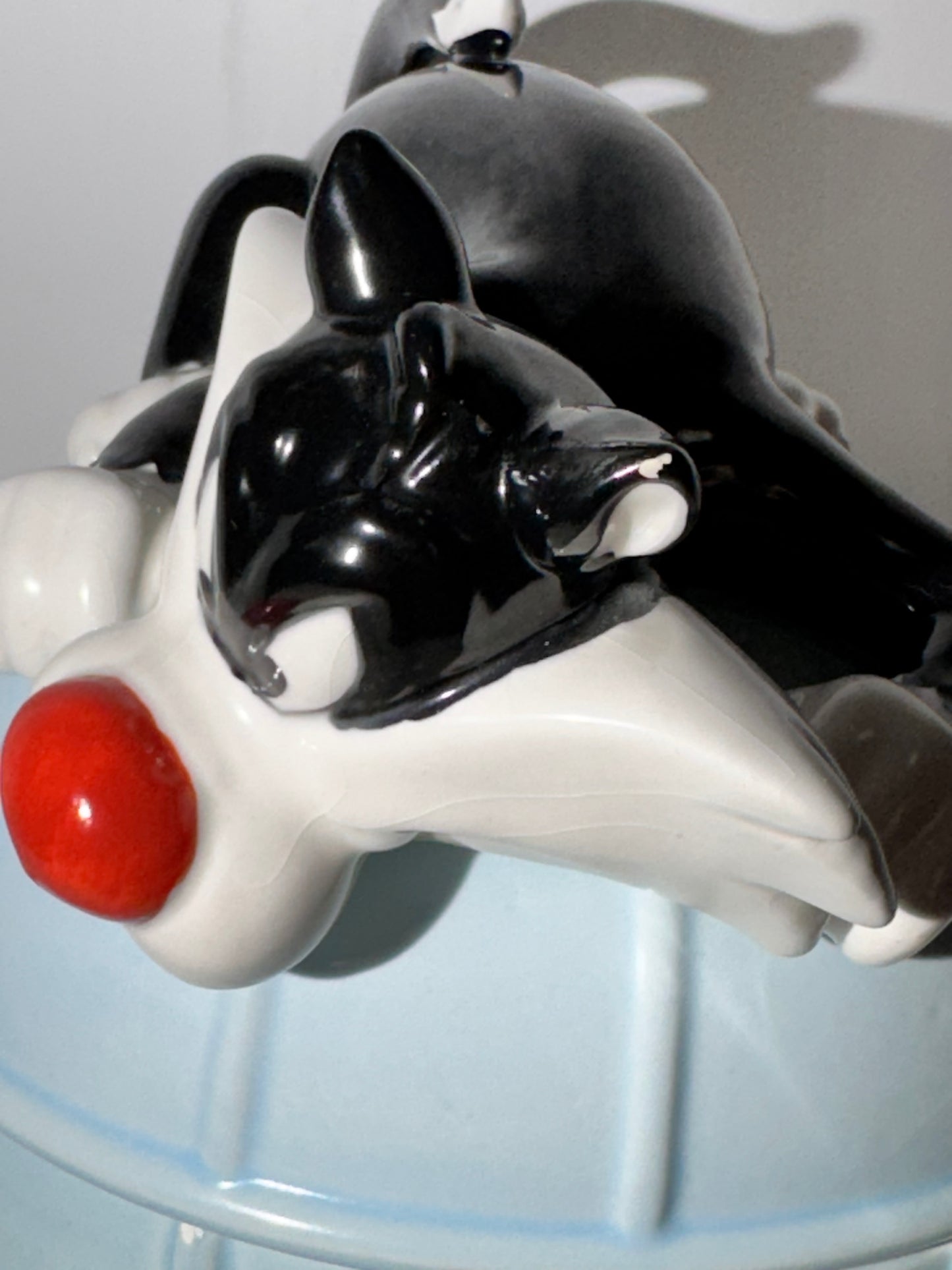 Sylvester and Tweety - Cookie Jar - Looney Tunes- Warner Brothers- Sylvester on tweety’s cage - 1989