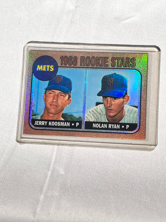 Baseball Card - Jerry Koosman & Nolan Ryan - 1968 Rookie Stars - Mets - Topps 117 Refractor - Pitchers- # 1/ 27 -1998 Reprint