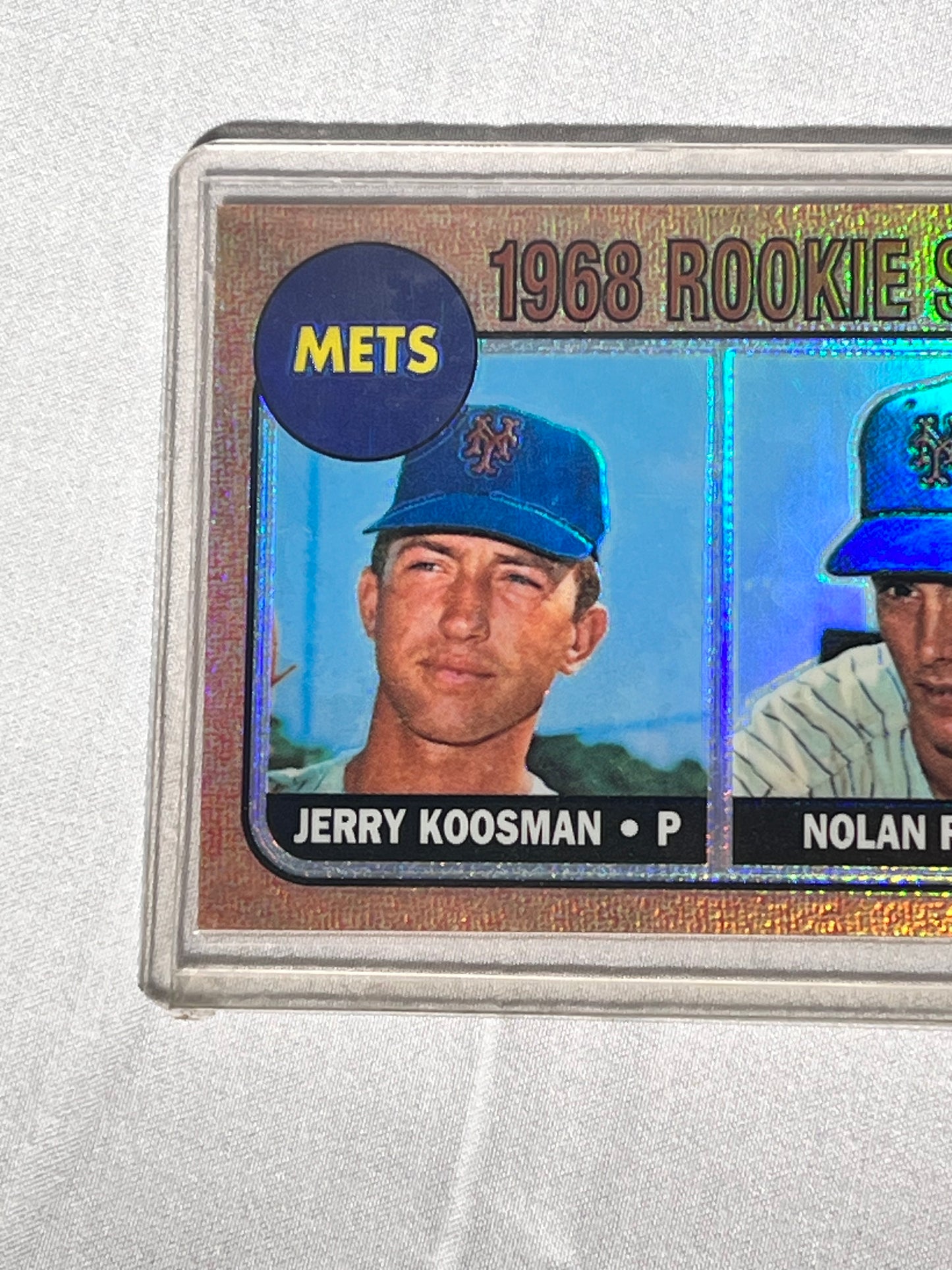 Baseball Card - Jerry Koosman & Nolan Ryan - 1968 Rookie Stars - Mets - Topps 117 Refractor - Pitchers- # 1/ 27 -1998 Reprint