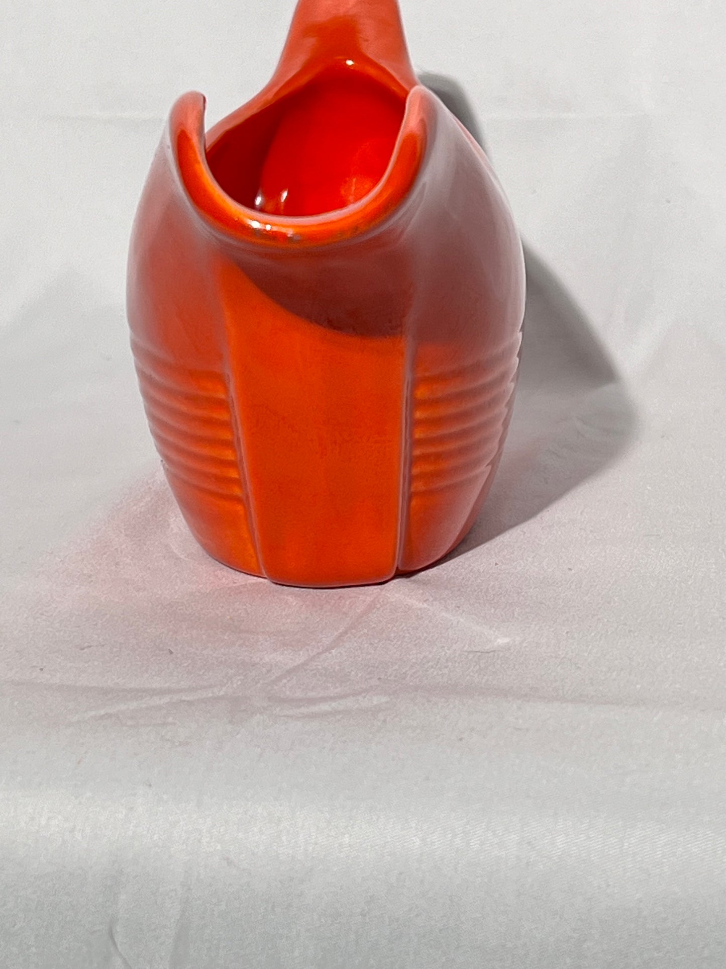 Bauer Pottery- Los Angeles- vintage- gravy boat- Orange - ring ware