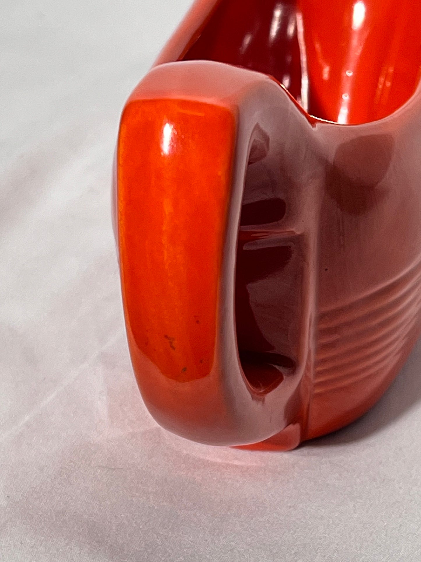 Bauer Pottery- Los Angeles- vintage- gravy boat- Orange - ring ware