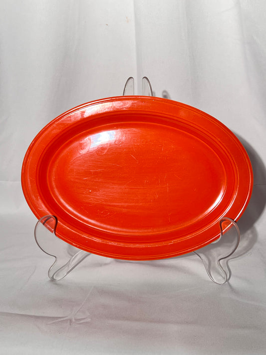 Bauer Pottery - Los Angeles- 12 1/2” oval serving platter - Vintage - with stamp on back
