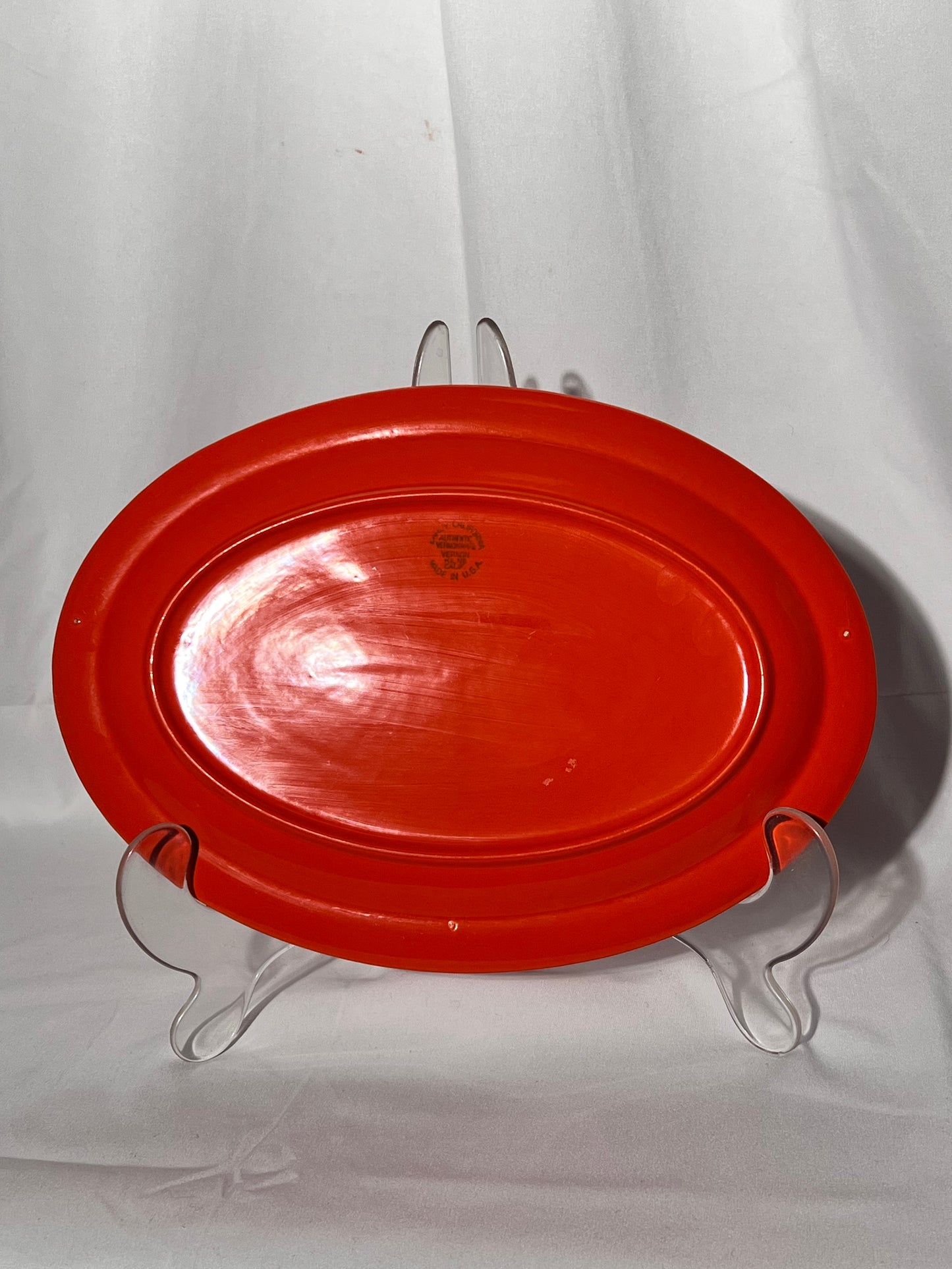 Bauer Pottery - Los Angeles- 12 1/2” oval serving platter - Vintage - with stamp on back
