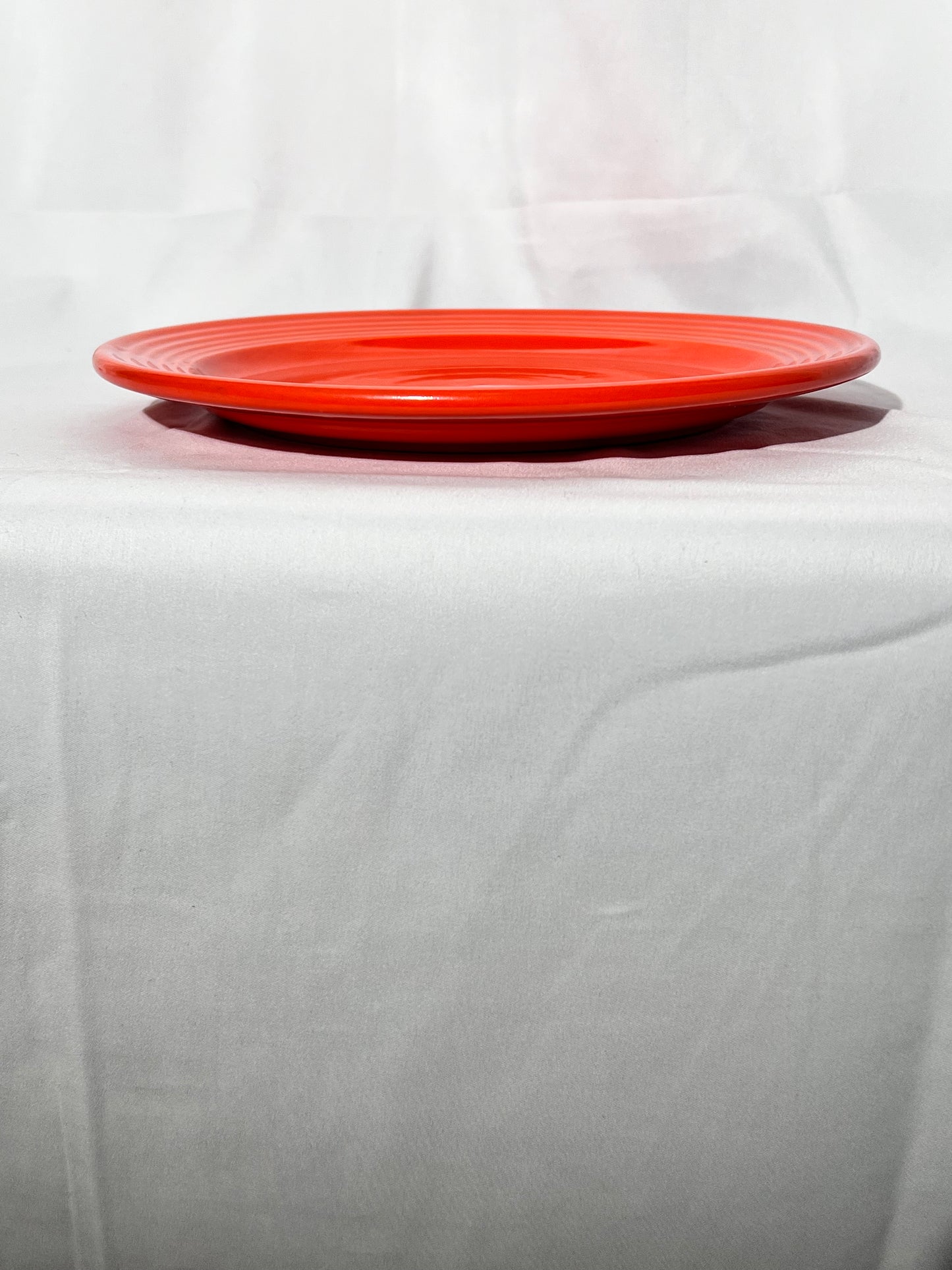 Bauer pottery- 10 1/2” dinner plate- orange- 5 rings - ring ware - vintage