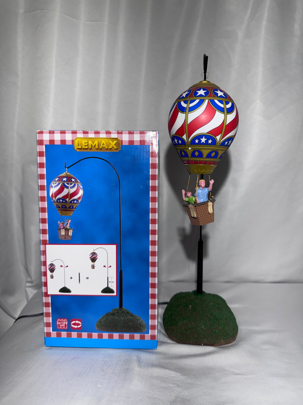 Lemax Soaring Stars And Stripes #84366 – Animated Hot Air Balloon – Retired 2019 – Tested & Working