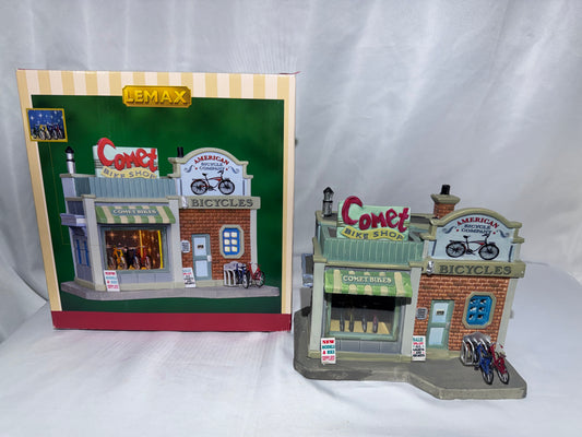 Lemax Comet Bike Shop #25405 – Retired 2012 Lighted Porcelain Village Building