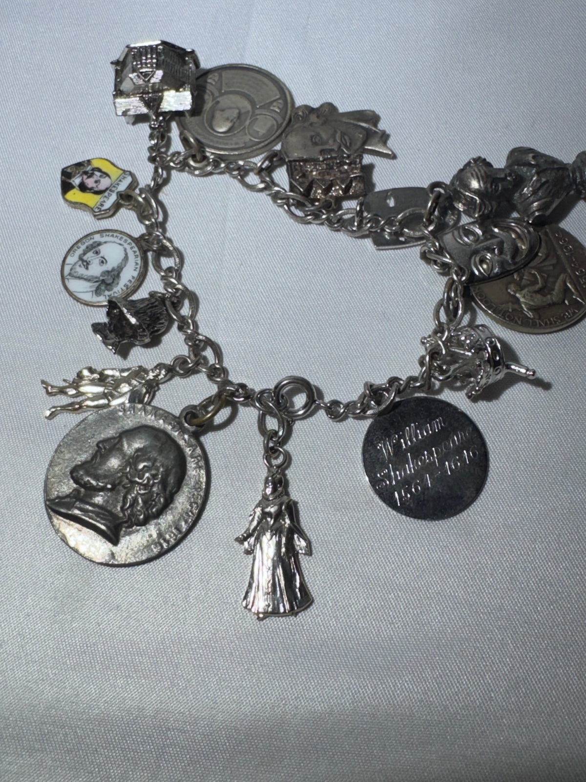 Vintage Sterling Silver Oregon Shakespeare Festival Charm Bracelet – Theater Souvenir